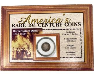Rare 19th Century American Barber Silver Coin
