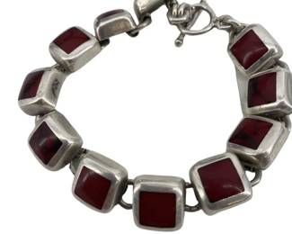 Sterling Silver Red Jasper Bracelet

