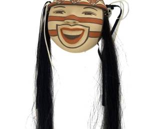 Native American Zuni Hand Painted Ceramic Mask
