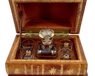 Book Stack Liquor Case
