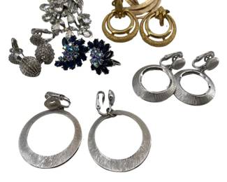12 Piece Set of Costume Earrings and Brooches
