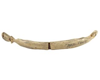 1865 Brig Circe Engraved Whale Bone Bowl Limb
