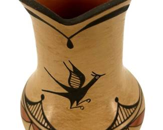 Signed Diane P. Lucero Zia Pottery Clay Vase
