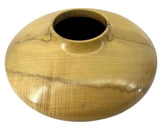 Signed Kurt B. Silver Maple Wooden Bowl
