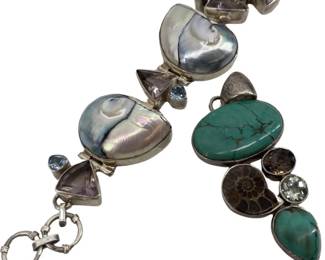 Silver Mother of Pearl Bracelet & Turquoise
