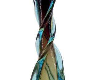 Twisted Art Glass Vase
