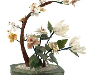 Asian Carved Jade Flower Art
