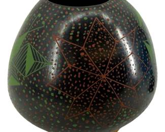 Signed Jesus Pevches Hand Painted Ceramic Vase
