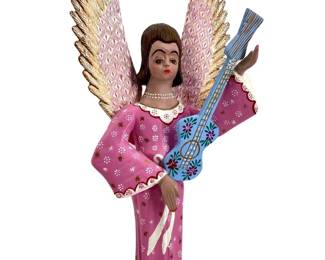 Oaxaca Folk Art Wooden Angel Figure
