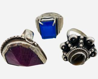 Lot of 3 Silver Rings
