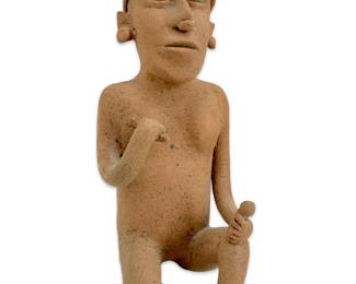 Pre-Columbian Style Handcrafted Clay Art Figure
