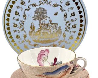 Wedgwood Porcelain Cuckoo Teacup and Saucer
