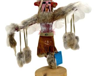 Signed W. Yazzie Red Tail Hawk Kachina
