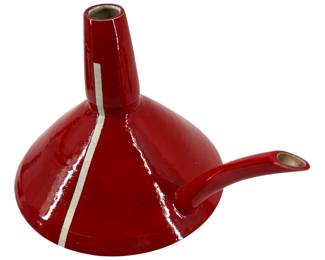 Signed Jeremy Briddell Red Glazed Ceramic Teapot
