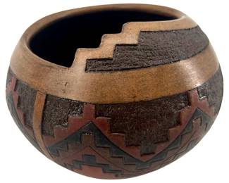 Signed Lorraine Yazzie Williams Navajo Clay Bowl

