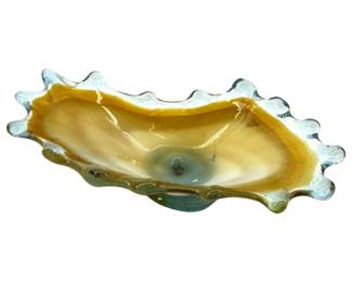 Amber Art Glass Dish

