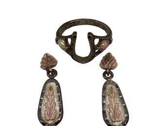 Sterling Silver & 10K Black Hills Gold Set
