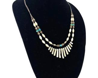 Turquoise & Mother of Pearl Southwest Necklace
