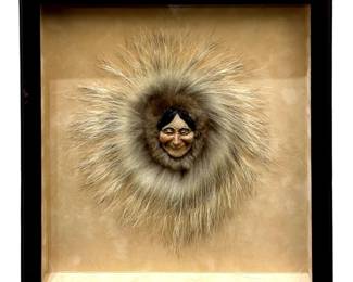 Native American Animal Hair & Wood Sculpture
