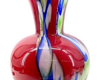 Towle Murano Style Red Art Glass Vase
