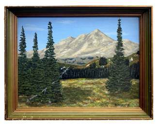 Signed R. Myers Landscape Acrylic on Panel
