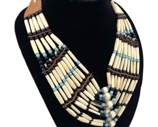 Vintage Bone Native American Necklace
