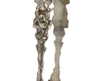 Large Sterling Baroque Style Tongs
