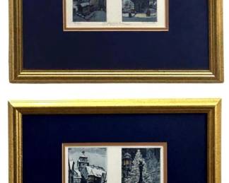 Stamped Vintage Asian Woodblock Print
