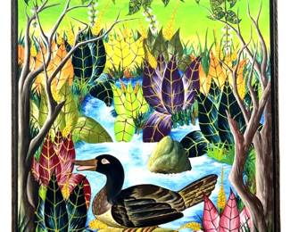 Signed Adam Leontus Mallard Oil on Panel
