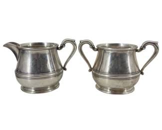 Large Pair Sterling Creamer/ Open Sugar Dishes
