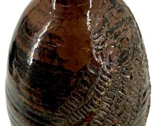 Signed Parker Mid-Century Style Stoneware Vase
