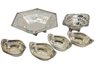 6pc Sterling Silver Filigree Bowls
