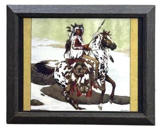 Signed Forest Oil Pastel Drawing
