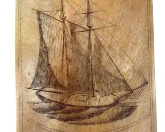 Scrimshaw Whale Bone Petra 1872 Art
