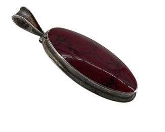 925 Silver Pendant with Mexican Red Jasper
