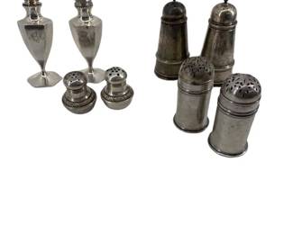 4 Pairs Sterling Salt & Pepper Shakers
