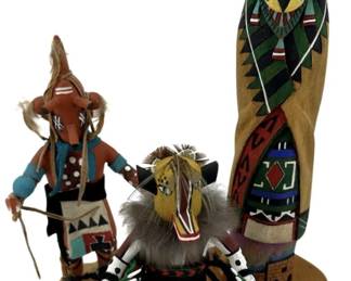 3pc. Signed Variety of Wooden Kachinas
