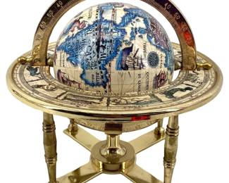Miniature Horoscope Marked Old World Globe
