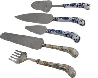 Desden Style English Utensils/ Porcelain Handles
