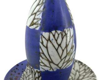 Signed Jeff Reich Purple Stoneware Studio Pottery
