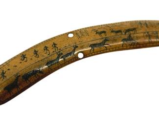 Pre-Columbian Scrimshaw Elk Bone Pendant
