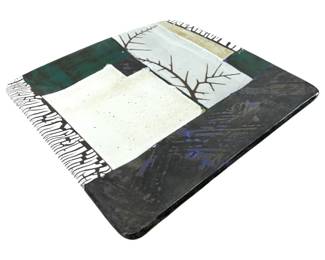 Signed Jeff Reich Stoneware Studio Pottery Plate
