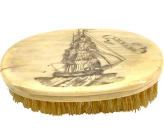 Scrimshaw Laura 1869 Whale Bone Brush
