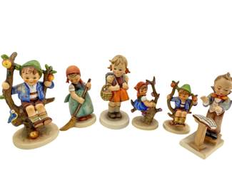 6pc TMK 3 Porcelain Hummel Figures
