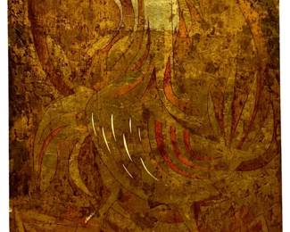 Signed Abstract Mixed Media on Board
