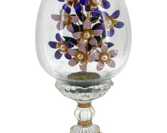 Decorative Crystal Egg on a Pedestal
