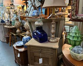 Bleached wood bedside table