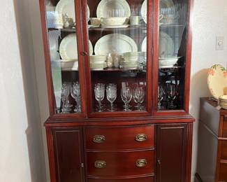 The antique china cabinet measures 48w x 17d x 72h.