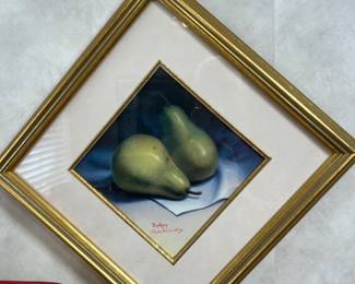 The pear art and the apple art (in the next picture) are by Windberg. It is signed and hand signed as well.