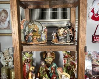 There are 3 nativity scenes in this picture.